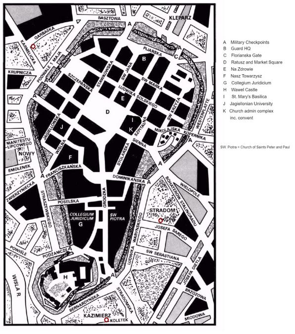 Krakow Old City annotated